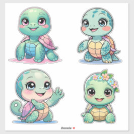 Pegatina Cute Sea Turtle Custom-Cut Vinyl Sticker