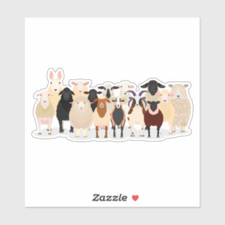 Pegatina cute sheep group sticker