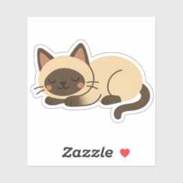 Pegatina Cute Siamese Cat Sleeping – Kawaii Style