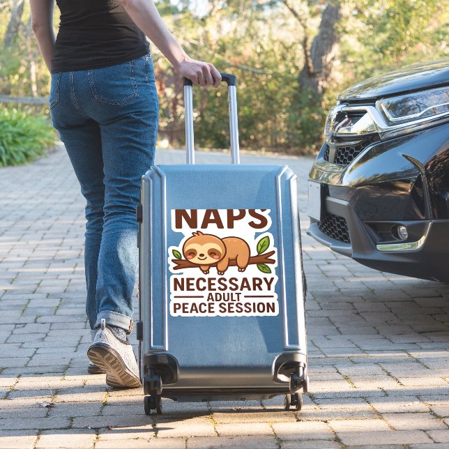 Pegatina Cute Sloth Naps � Necessary Adult Peace Session Cl (Maleta Insitu)