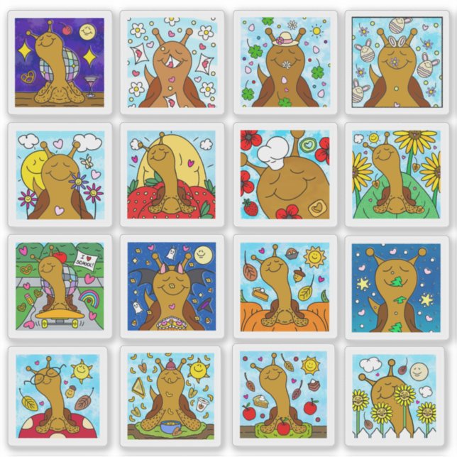 Pegatina Cute Snail 2025 Tiny Art Series (Anverso)