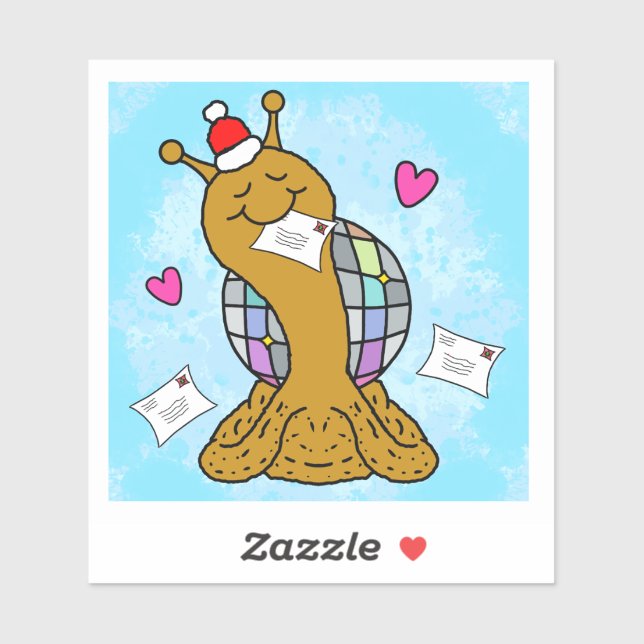 Pegatina Cute Snail Disco Mail Christmas Vinyl (Hoja)