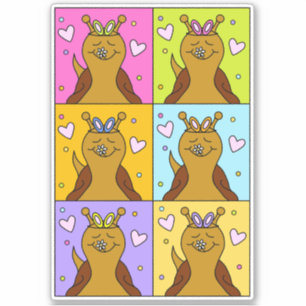 Pegatina Cute Snail Pop Art Bunny Ears Easter   Vinilo