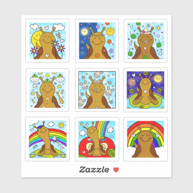 Pegatina Cute Snail Spring 2025 Tiny Art Series (Hoja)