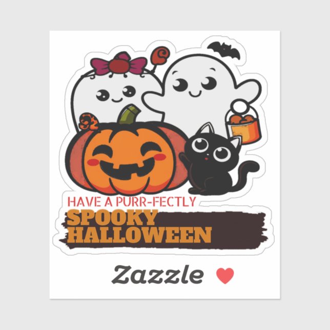 Pegatina Cute Spooky Halloween (Hoja)