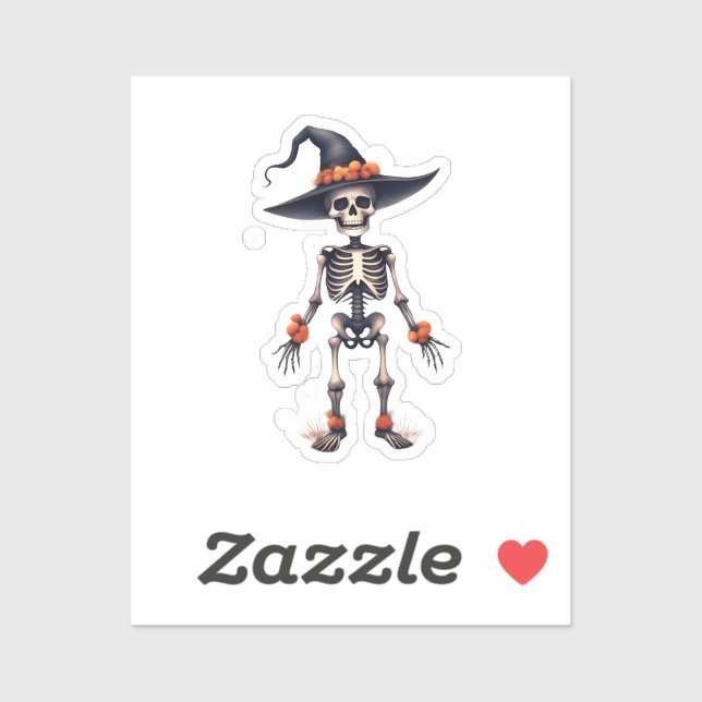 Pegatina Cute Spooky Halloween Sticker – Vibra de Esqueleto (Hoja)