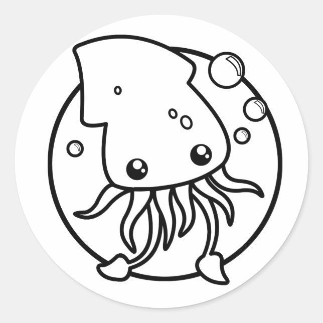 Pegatina Cute Squid (Anverso)