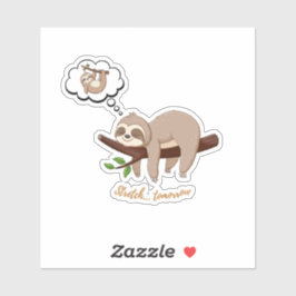 Pegatina Cute Sticker de Perezoso – Vibraciones de Animal A
