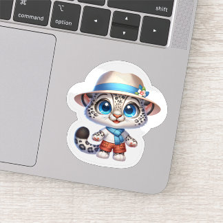 Pegatina Cute Stickers Kawaii Snow Leopard Summer Travel  
