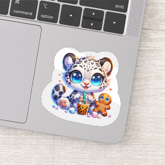 Pegatina Cute Stickers Snow Leopard Kawaii Sticker