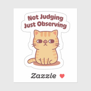 Pegatina Cute Tabby Cat Side Oye No Juzga Simplemente La Ob