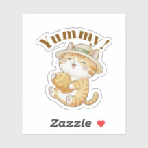 Cute Taiyaki Ginger Cat Kawaii Estético Sticker