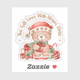 Pegatina Cute Teddy Bear Christmas Sticker
