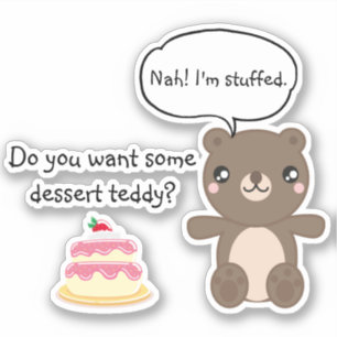 Pegatina Cute Teddy Bear Kids Chiste gracioso