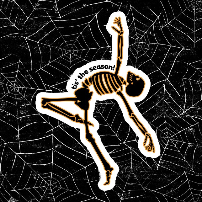 Pegatina Cute Tis' La Temporada De Halloween Dancing Skelet (Subido por el creador)
