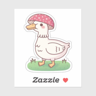 Pegatina Cute Toadstool Mushroom Duck