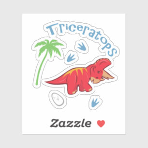 Pegatina Cute Triceratops