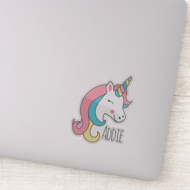 Pegatina Cute unicornio personalizado (Detalle)