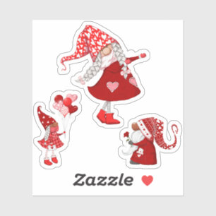 Pegatina Cute Valentines gnomes