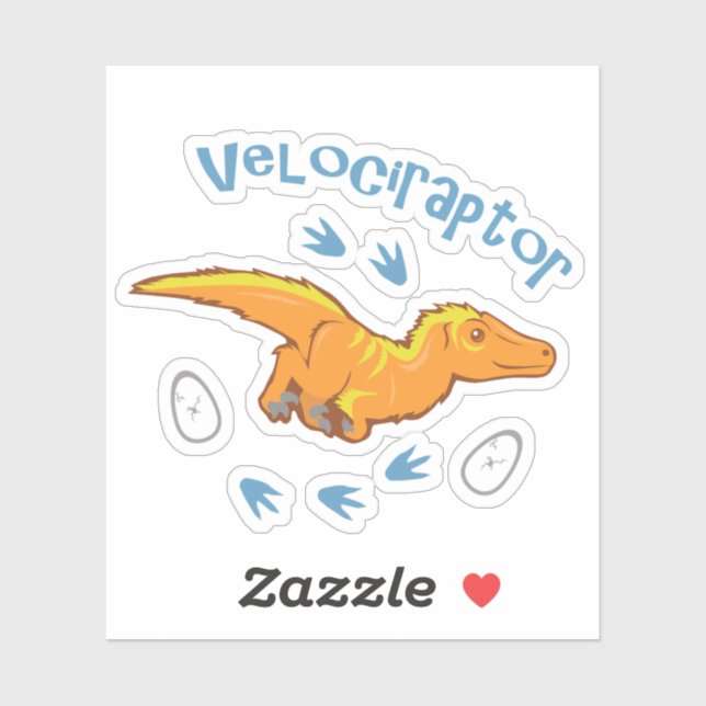 Pegatina Cute Velociraptor (Hoja)