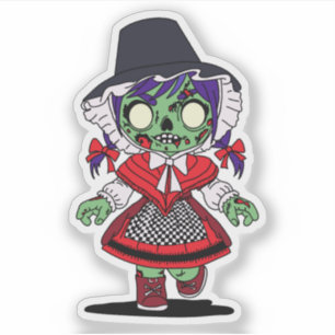 Pegatina Cute Welsh Zombie