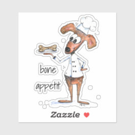 Pegatina Cute Whimsical Dog Chef