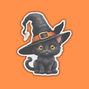 Pegatina Cute Witchy Kitten impermeable
