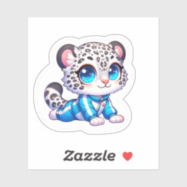 Pegatina Cute Yoga Kawaii Anime Snow Leopard Sticker