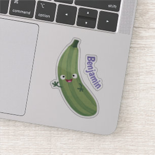 Pegatina Cute zucchini feliz personalizado ilustracion