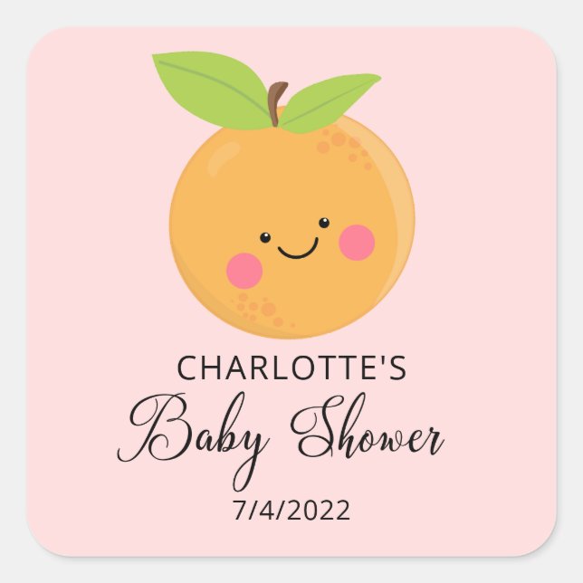 Pegatina Cutie Baby Shower Square (Anverso)