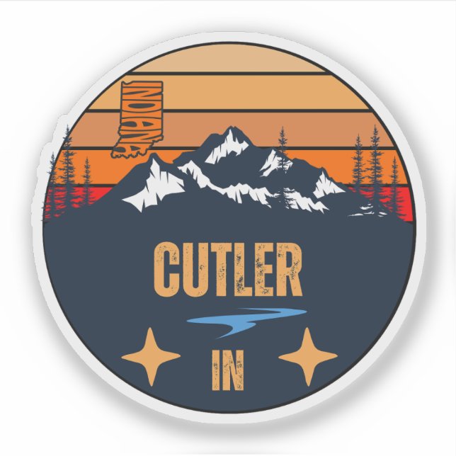 Pegatina Cutler, Indiana (Anverso)