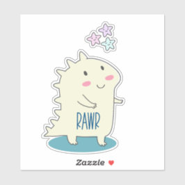 Pegatina Cuto chino amarillo con estrellas felices