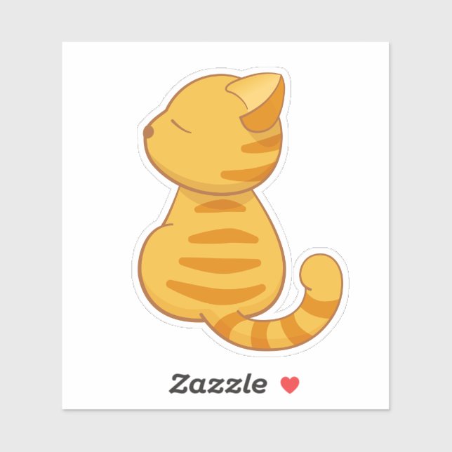 Pegatina Cuto Naranja Tabby Cat (Hoja)