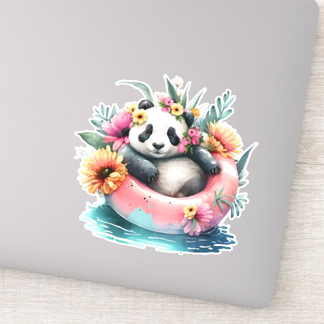 Pegatina Cuto Panda Chilling en un tubo interno (Detalle)