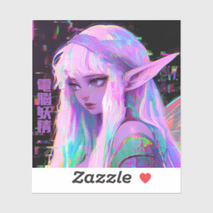 Pegatina Cyber Fairy "Dennou Yousei" Glitchcore