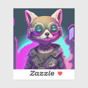 Pegatina Cyberpunk Fox