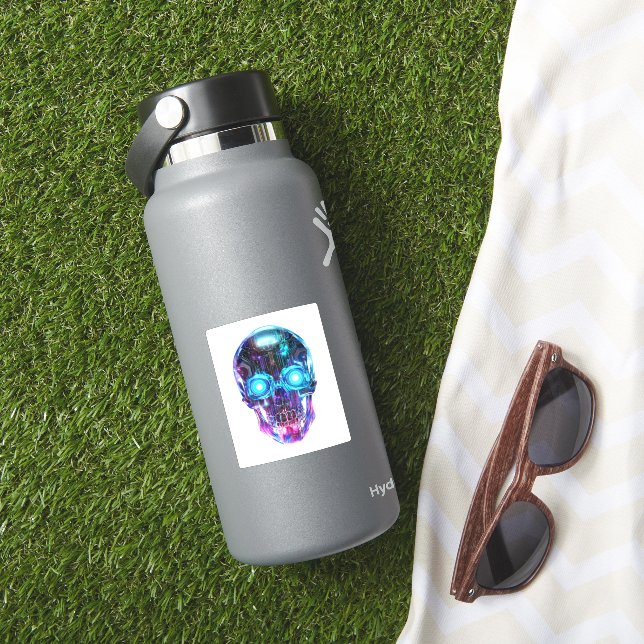 Pegatina Cyberpunk Skull King (HydroFlask Insitu)