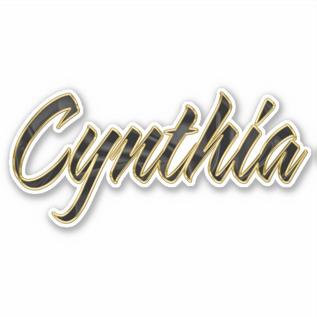 Pegatina Cynthia black gold Lettering Aufkleber Sticker (Anverso)