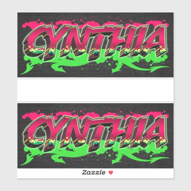 Pegatina Cynthia Vorname Name Graffiti Aufkleber Sticker (Hoja)