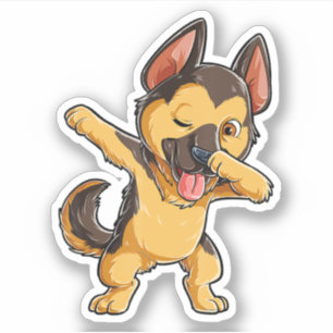 Pegatina Dabbing German Shepherd Dog Lover Niños