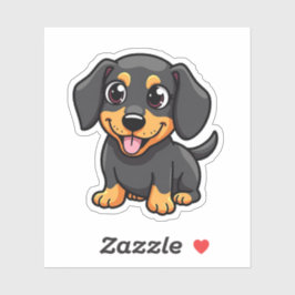 Pegatina Dachshund Adorable, Kawaii Charmer, Pequeño