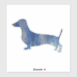 Pegatina Dachshund azul