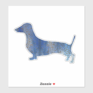 Pegatina Dachshund azul