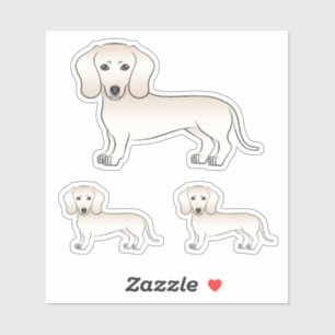 Pegatina Dachshund Cartoon Dogs English Cream Smooth Coat