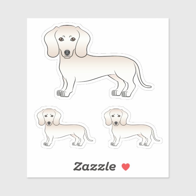 Pegatina Dachshund Cartoon Dogs English Cream Smooth Coat (Hoja)