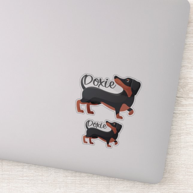 Pegatina Dachshund Dog Love (Detalle)
