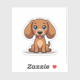 Pegatina Dachshund encantador, Kawaii Adorableness, Small