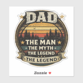 Pegatina Dad The Man The Myth The Legend Funny Father Stick