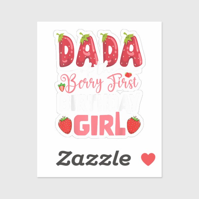 Pegatina Dada de la Berry, primer cumpleaños de Strawberr C (Hoja)