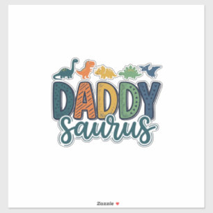 Pegatina Daddy Saurus Diseño de vector de papá dinosaurio l